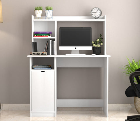 Bracia Engineered Wood Study Table (Frosty White Finish)