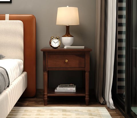 Emerson Sheesham Wood Side End Table (Teak Finish)