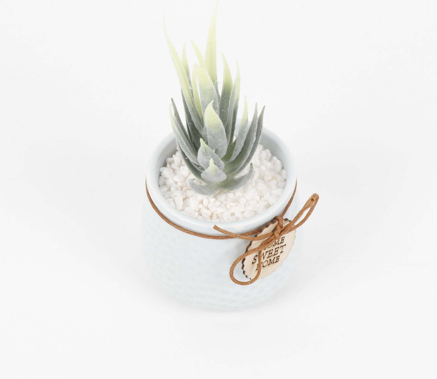 Bloomify Ceramic Pot With Artificial Flowers (Light Blue)