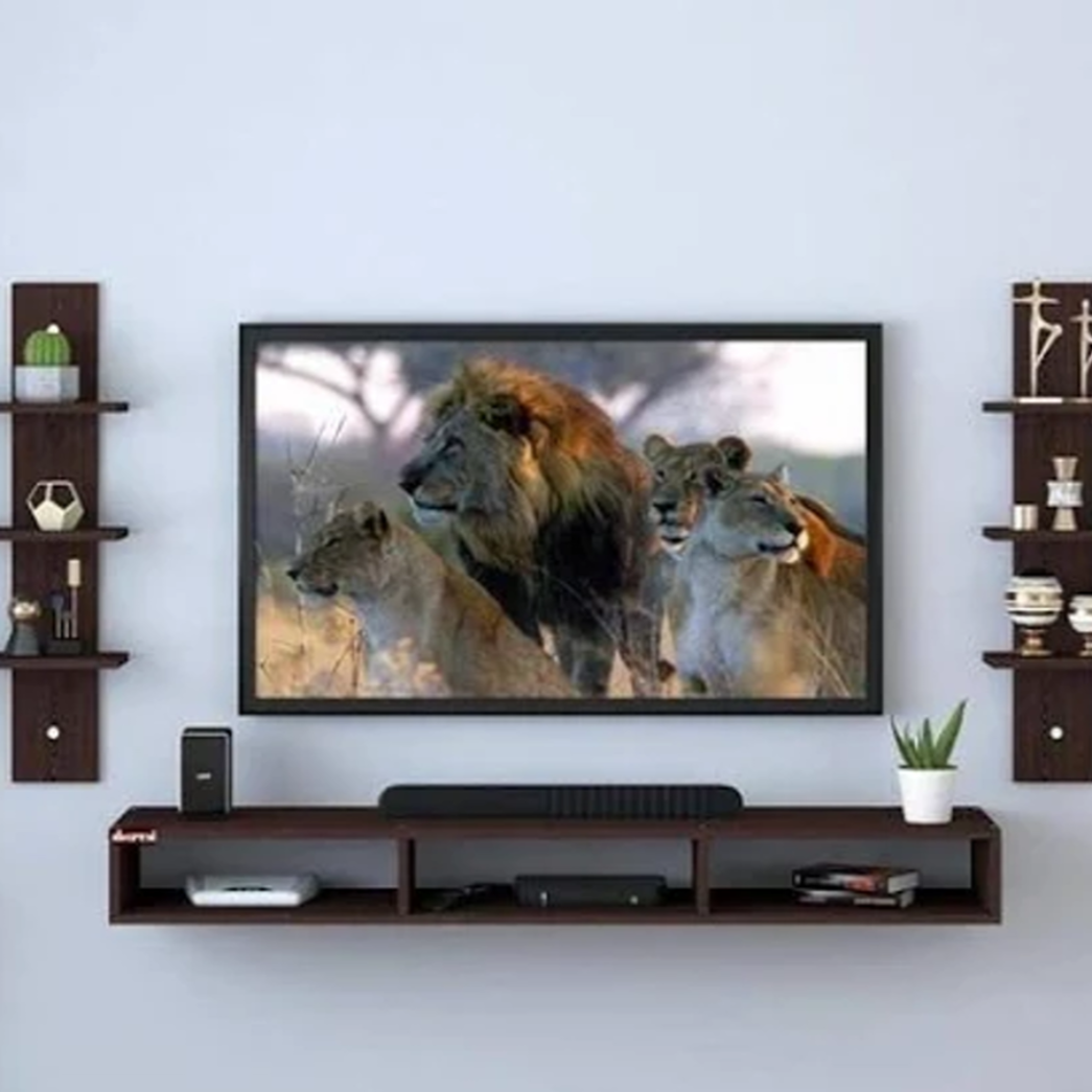 Trueliving Wall-Mounted Luxuries Tv Unit with Shelf & Drawers 137.2 L x 33 W x 109.2 H
