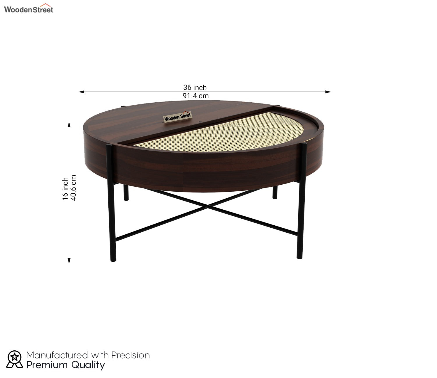 Emerie Round Coffee Table (Walnut Finish)