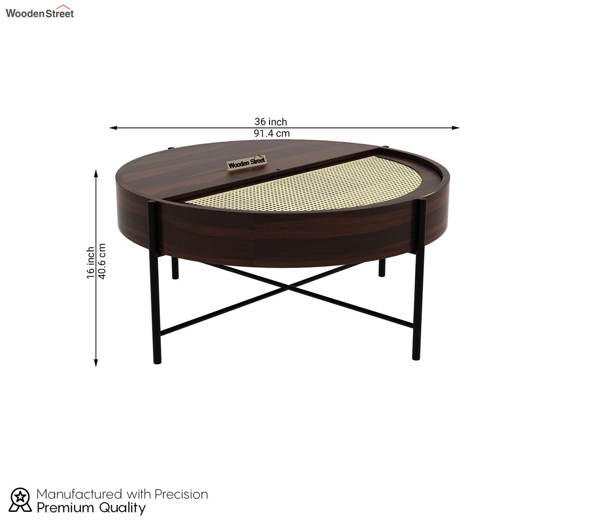 Emerie Round Coffee Table (Walnut Finish)