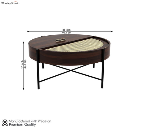 Emerie Round Coffee Table (Walnut Finish)