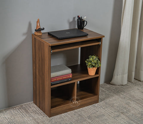 Prism Engineered Wood Study Table With Sectioned and Shelf Storage (Columbian Walnut Finish)