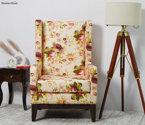 Joan Wingback Chair (Fabric, Cream Blossom)