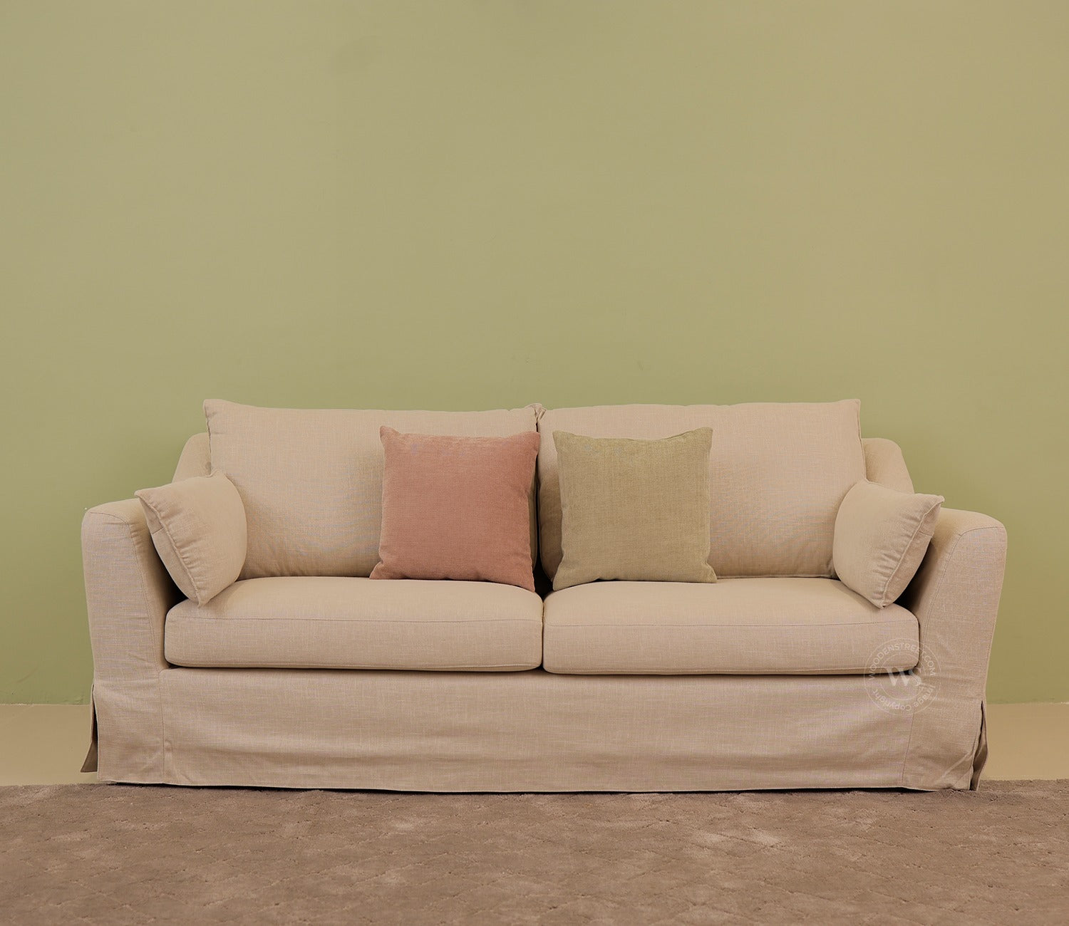Yana 3 Seater Fabric Sofa (Beach Cream)