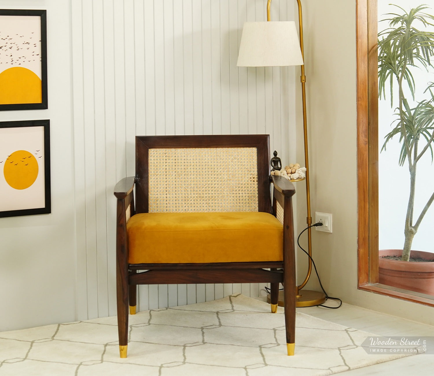 Emperor Cane Arm Chair (Chestnut Brown)