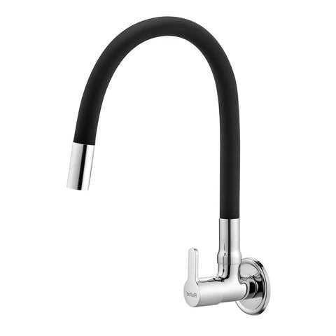 Trueliving Modern   Brass Sink Tap with Flexible Silicone Black Spout20 Inches