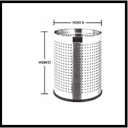 Trueliving_DUSTBIN OPEN PERFORATED (8x12)_Silver_Steel