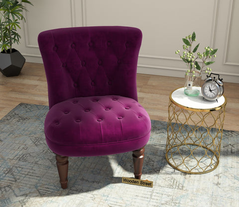 Thrace Slipper Chair (Velvet, Mulberry Pink)