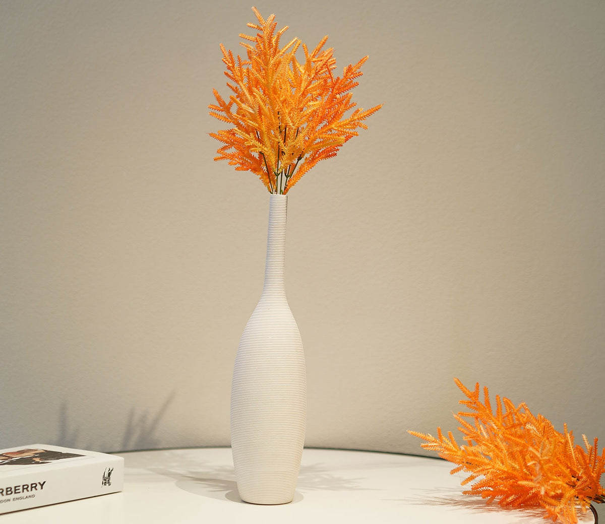 Eternity White Ceramic Long Vase