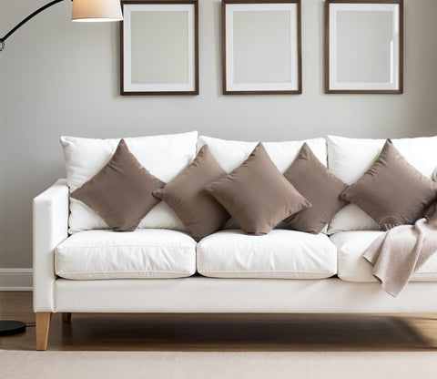 Cupid Velvet Cushion Cover - Pack of 5 (16 x 16 Inches, Pearl Beige)