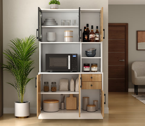 Basilic Engineered Wood Kitchen Cabinet with Textured Front & Ample Storage Space (Santana Teak)
