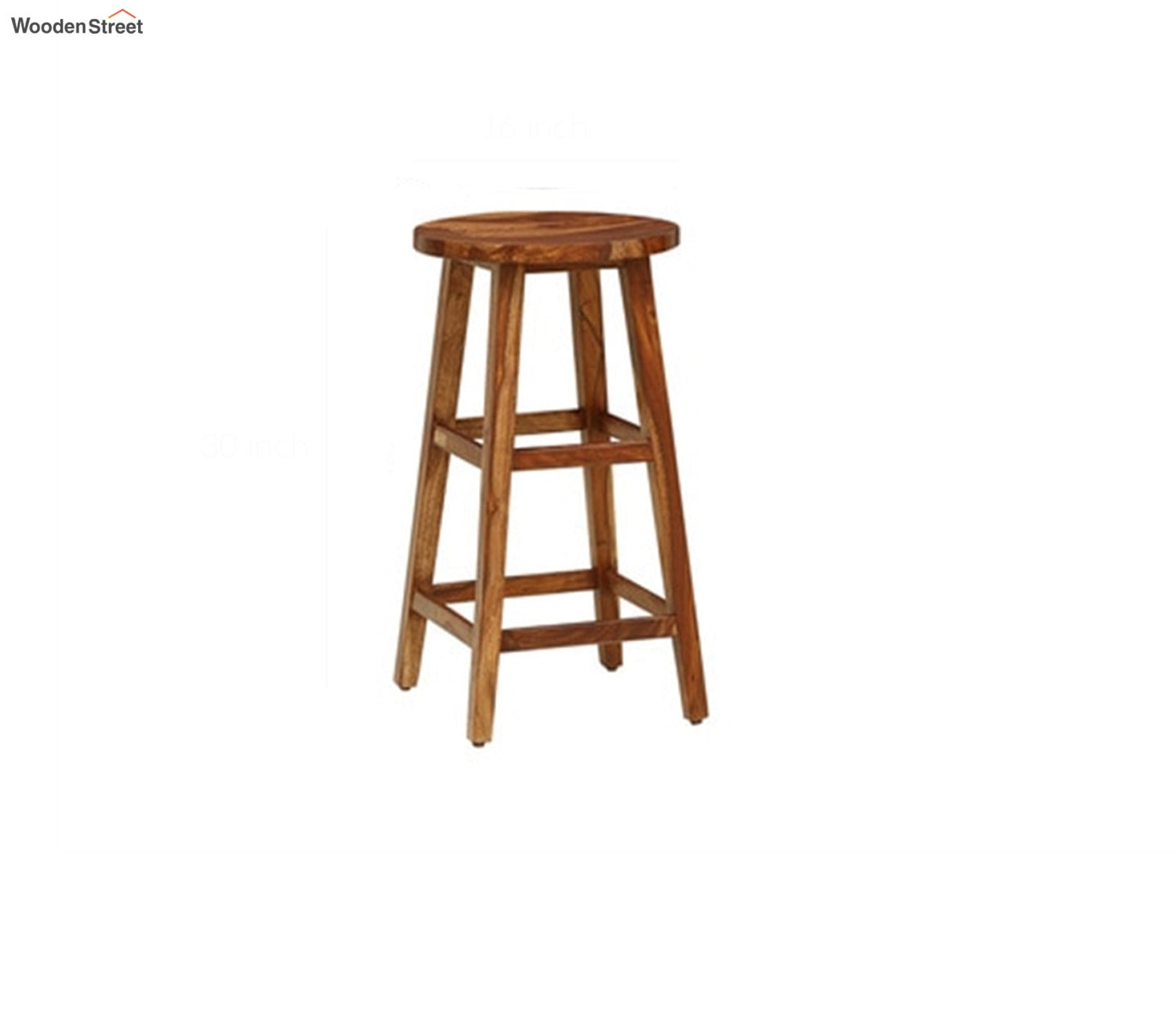 Isla Solid Wood Bar Stool in Rustic Teak Finish