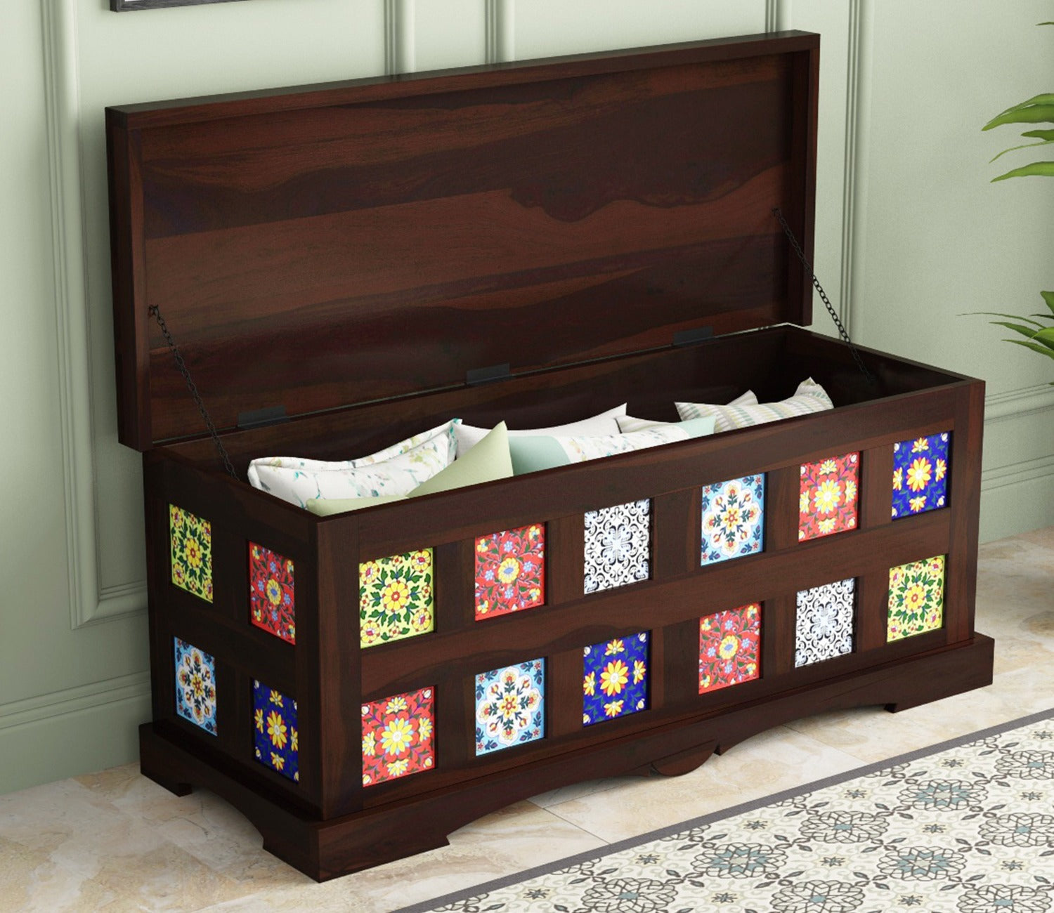 Boho Trunk Box (Walnut Finish)