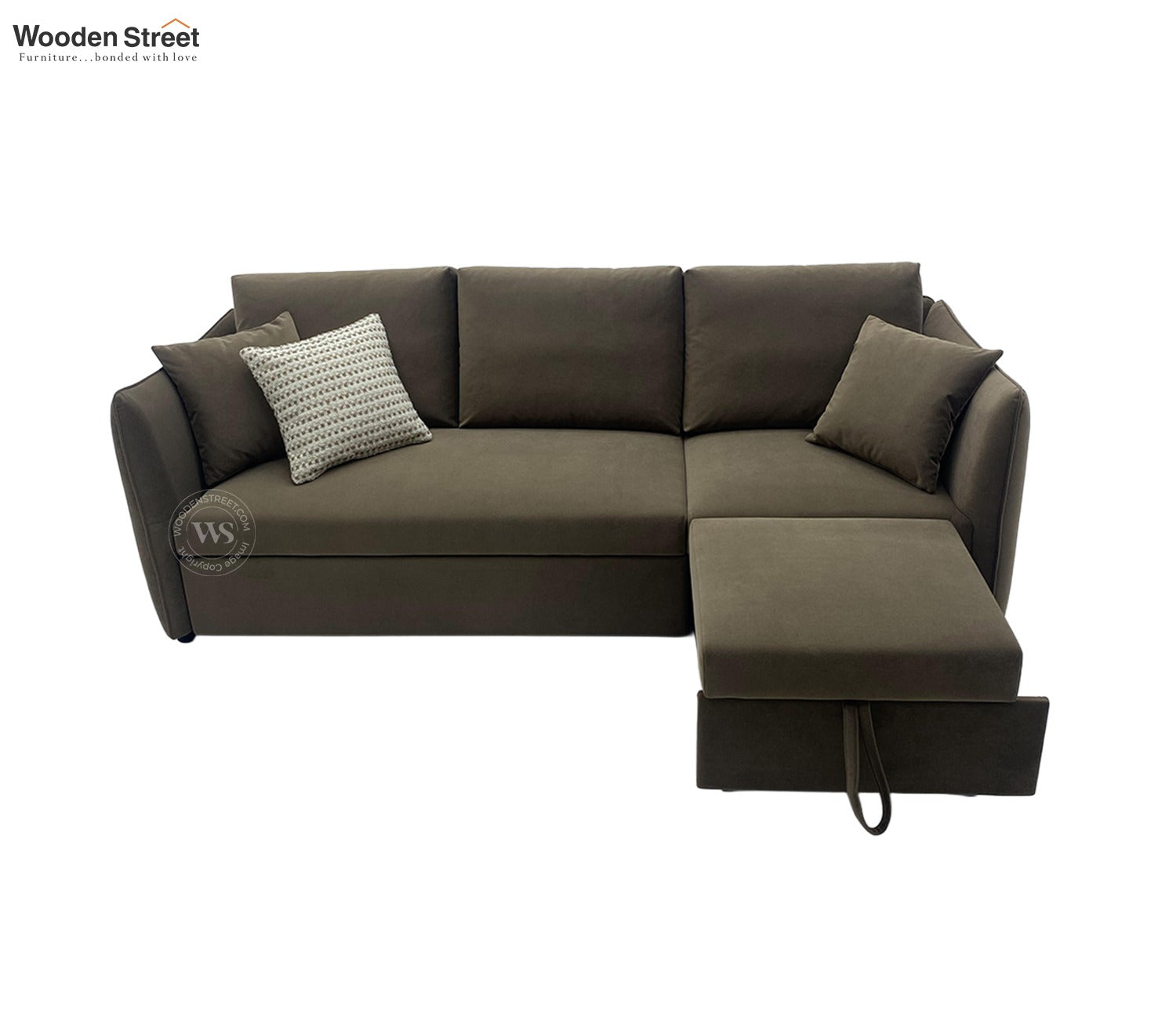 Asva Fabric Sofa Cum Bed (Grey)