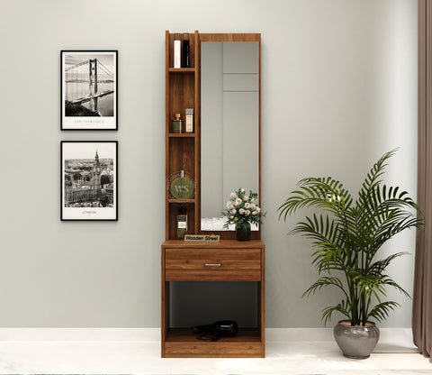 Orbit Dressing Table With Mirror (Columbian Walnut Finish)