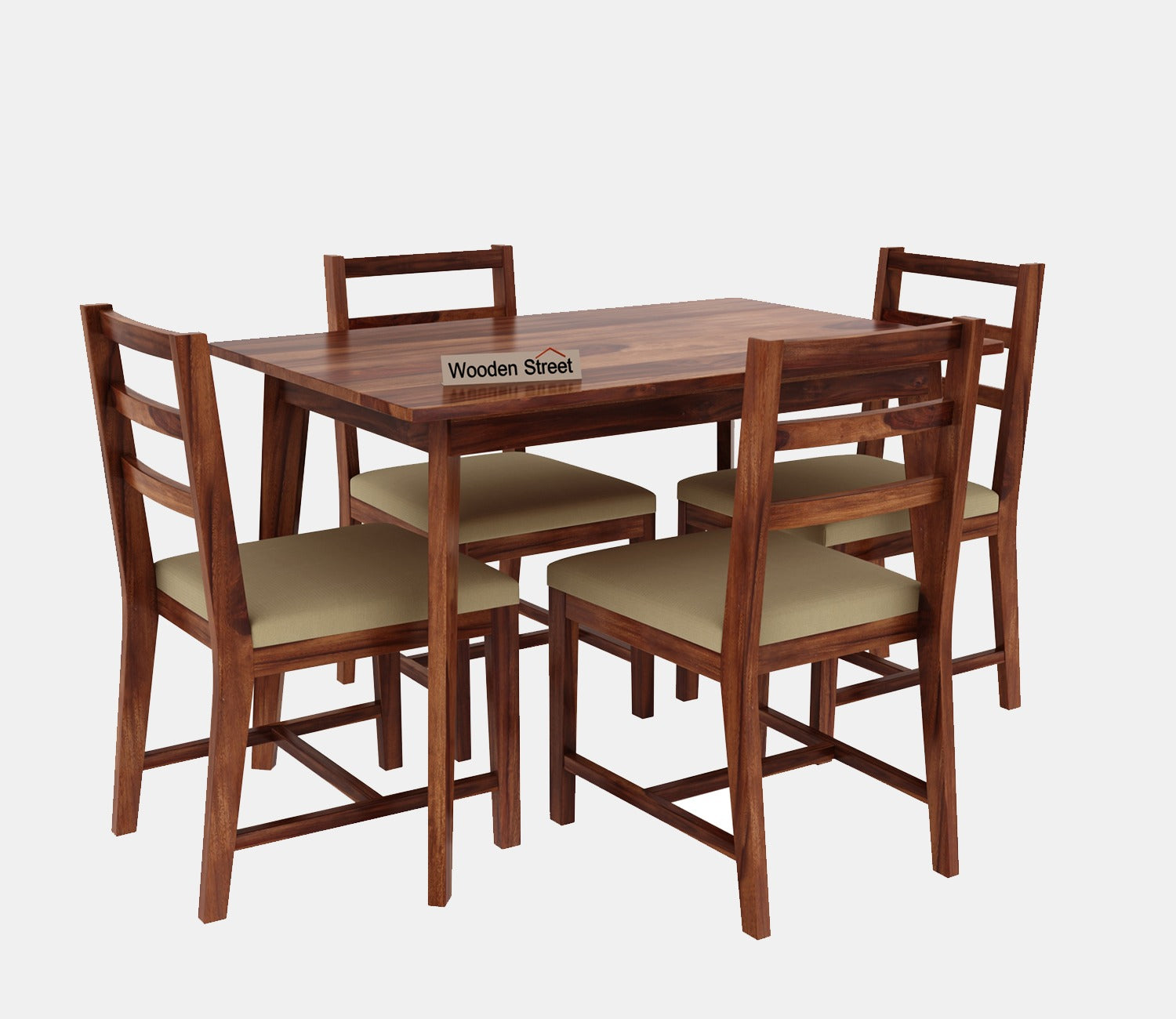 Calabria Sheesham Wood 4 Seater Dining Set (Honey Finish)