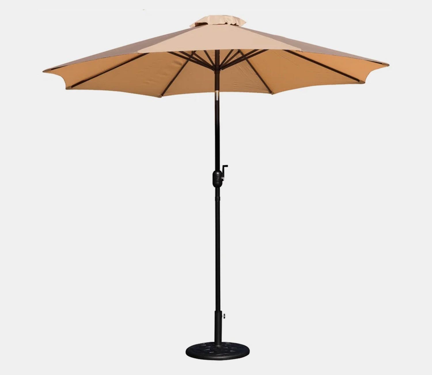 MS Powder Coated Center Poll Waterproof Cloth Outdoor Umbrella (Beige)