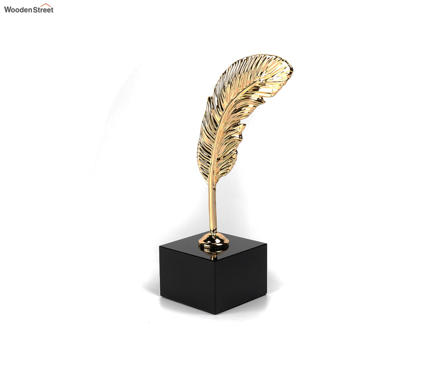 Timeless Feathers Console Table Decor- Leaf Alloy (S, Gold)