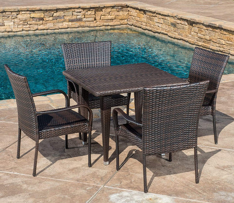 Dark Brown 4 Seater Outdoor Furniture Set