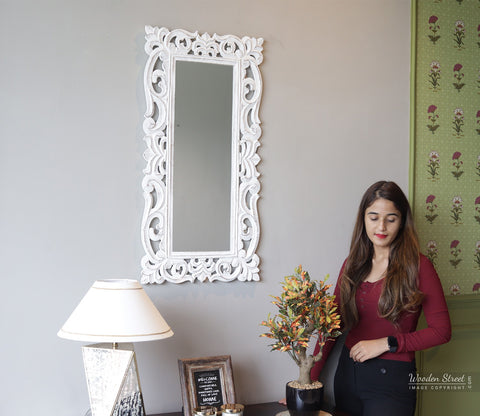 Folia Tall Carved Wall Mirror
