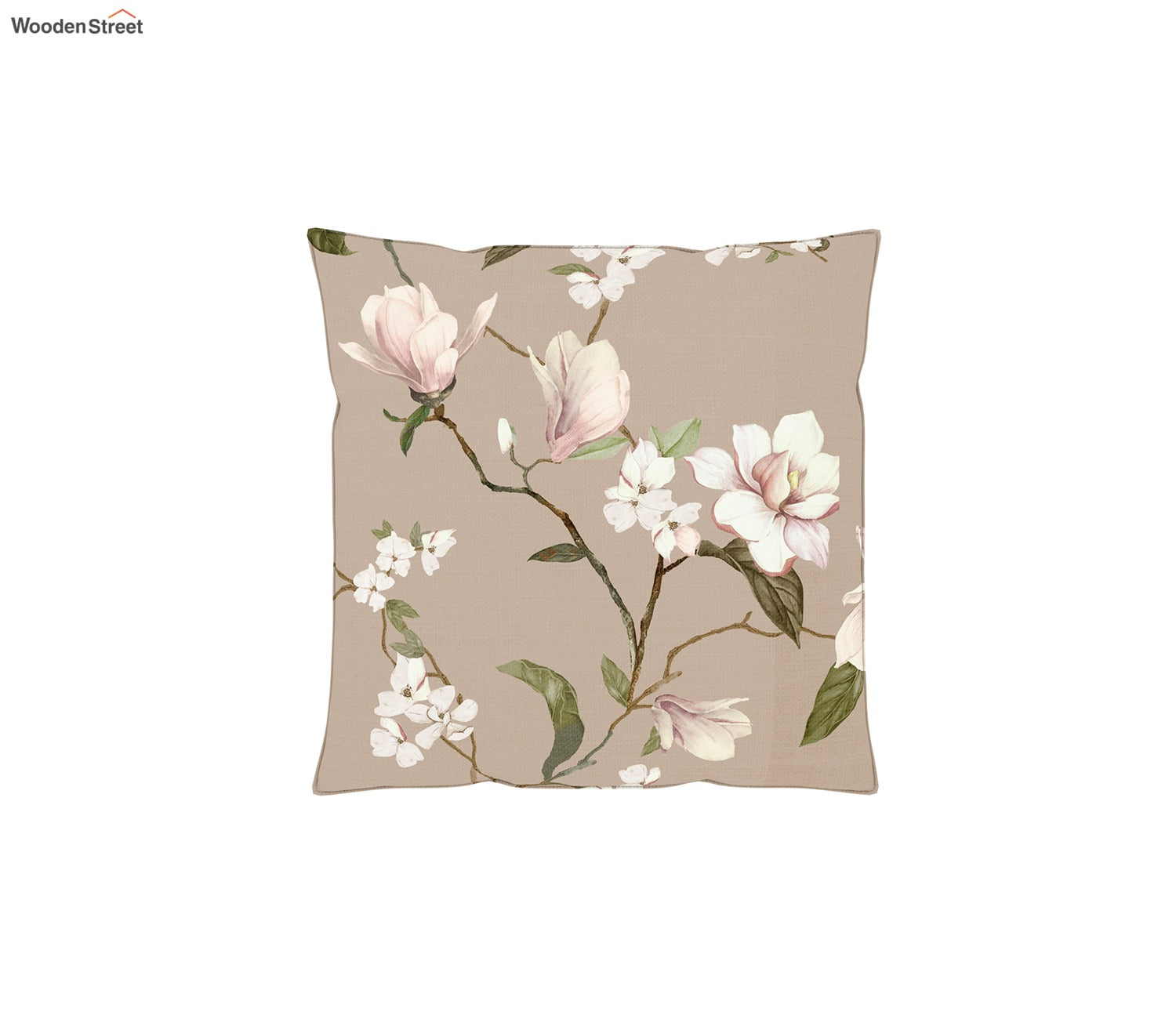Krista Cushion Cover with Filler - Pack of 1 (16x16 Inch, Magnolia Beige)