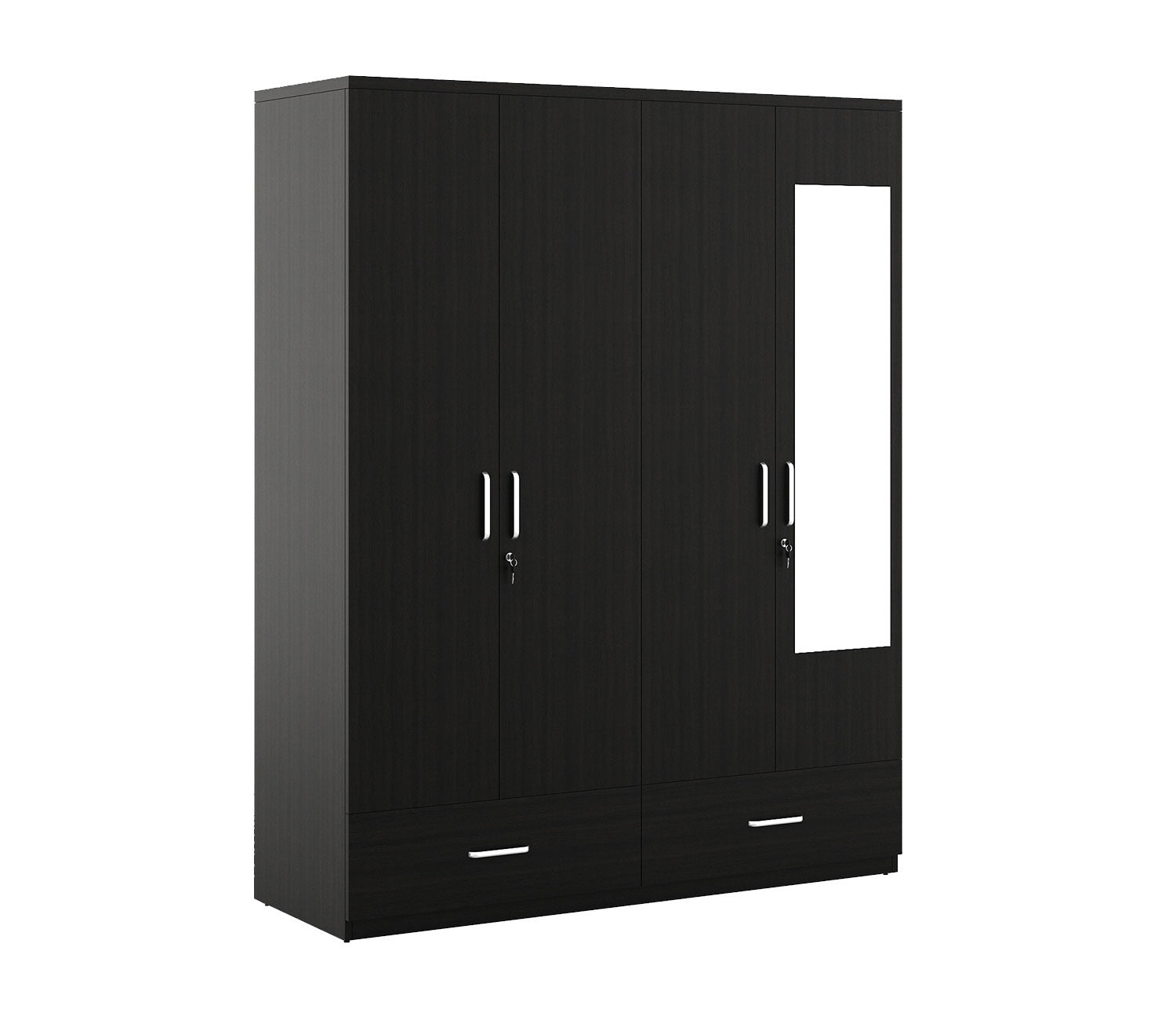 Kosmo Linden 4 Door Wardrobe with Mirror (Flowery Wenge Finish)
