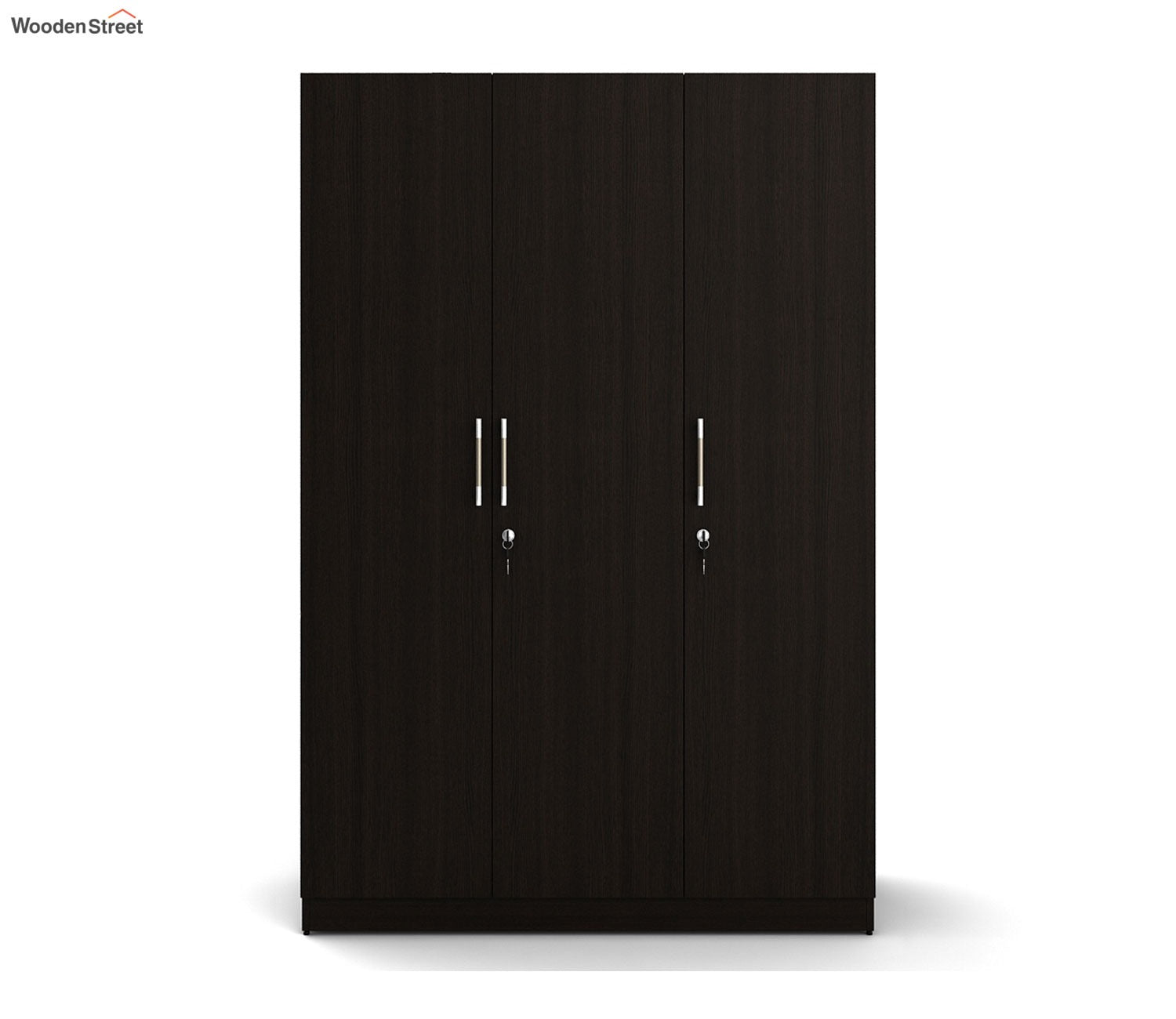 Kosmo Optima 3 Door Engineer Wood Wardrobe (Flowery Wenge Finish)