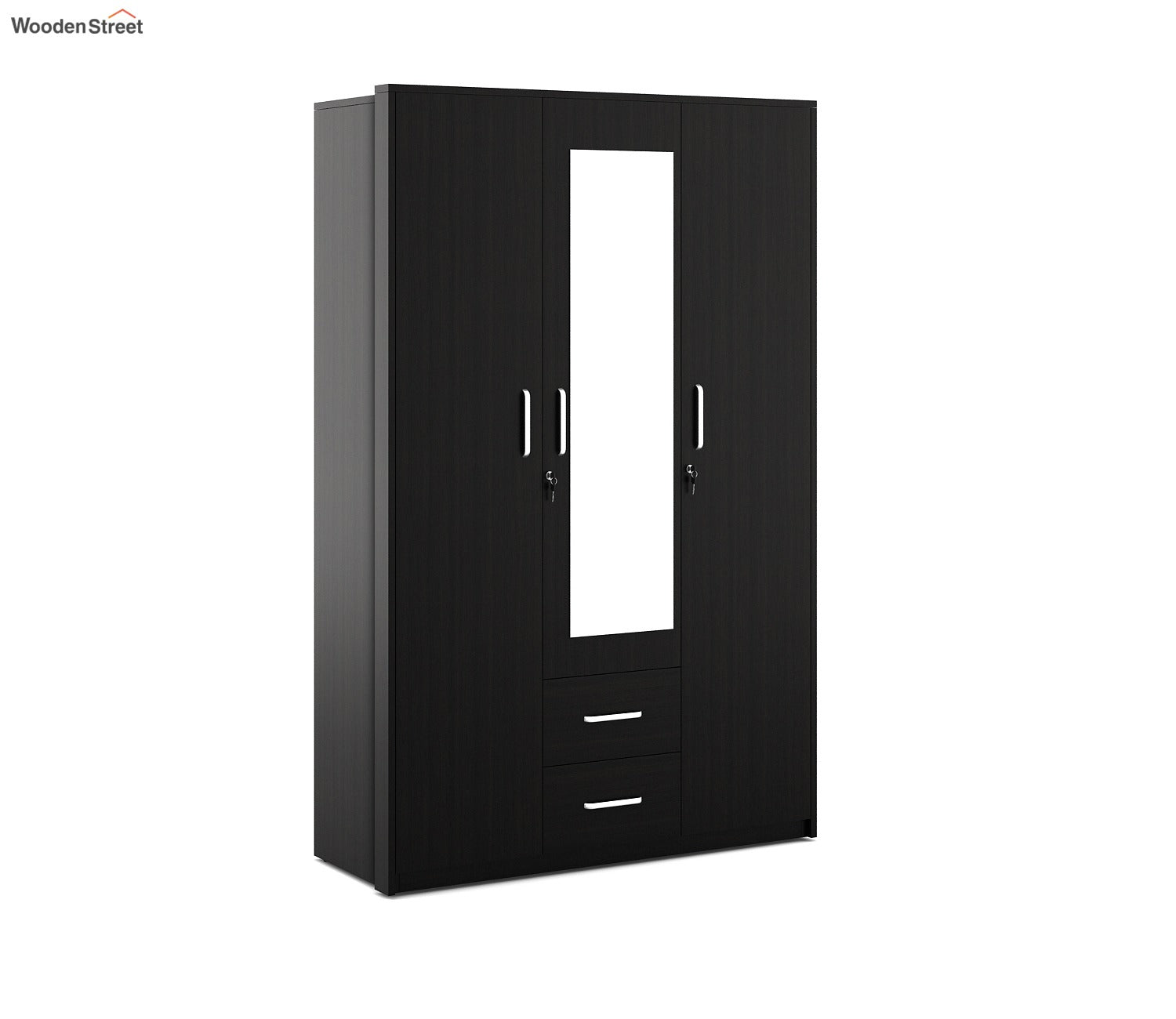 Kosmo Apex 3 Door Dresser Wardrobe (Flowery Wenge Finish)