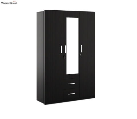 Kosmo Apex 3 Door Dresser Wardrobe (Flowery Wenge Finish)