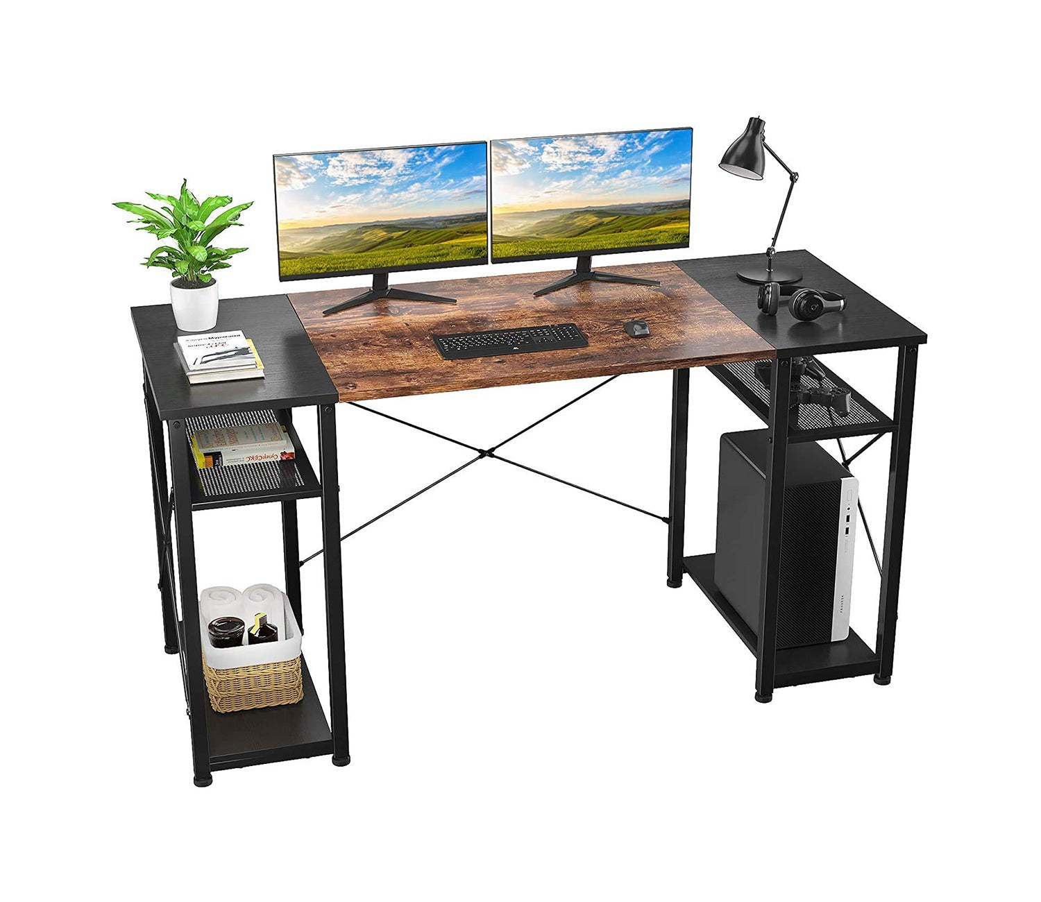 Orion Computer Table 59" with CPU Compartment (Black, M)