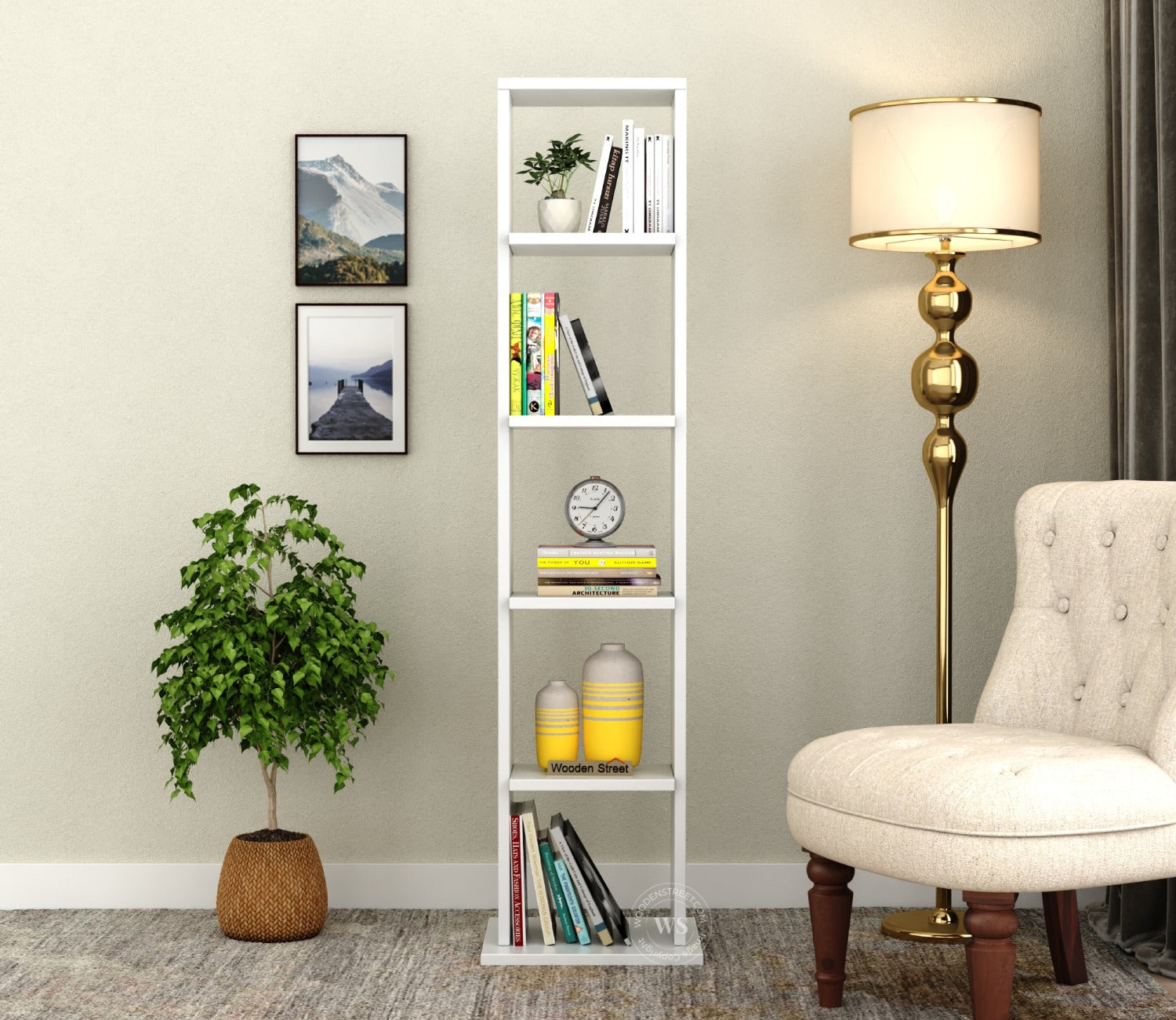 Canny Book Shelf (Frosty White Finish)