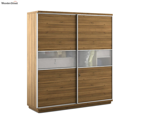 Kosmo Universal 2 Door Sliding Wardrobe (Exotic Teak Finish)