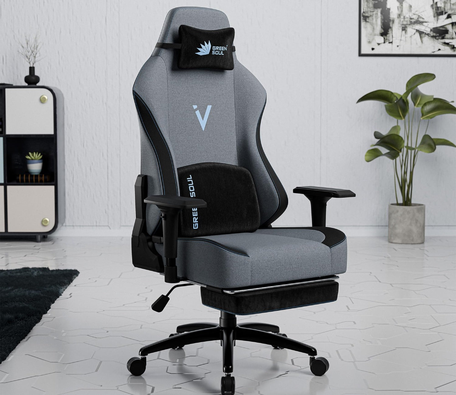 Vision Pro Multi-Functional Ergonomic with Footrest (Blue)
