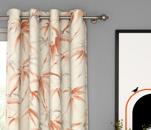 Fern 1 Piece Light-Filtering Curtain (Peach, 7 Feet)