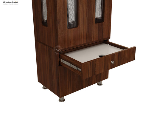 Atharv Engineered Wood Home Temple With Inbuilt LED Light System (Exotic Teak)