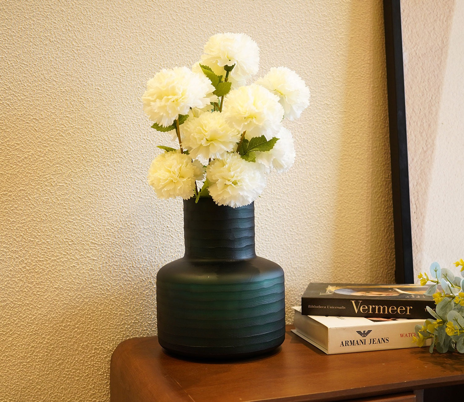 Plush Cup Green Glass Vase
