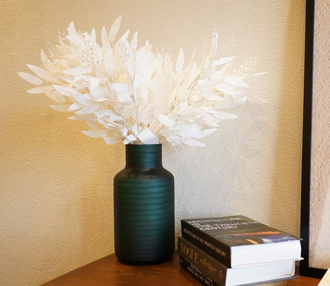 Whimsy Hollow Green Glass Vase
