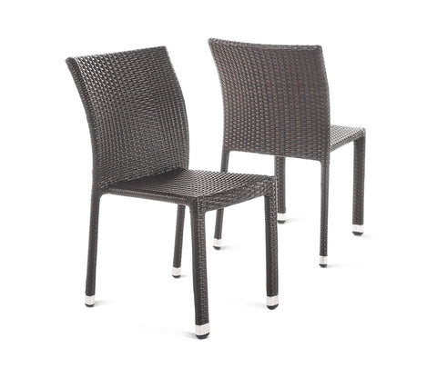 Dark Brown Rattan And Wicker Outdoor Chairs (Set Of 2)
