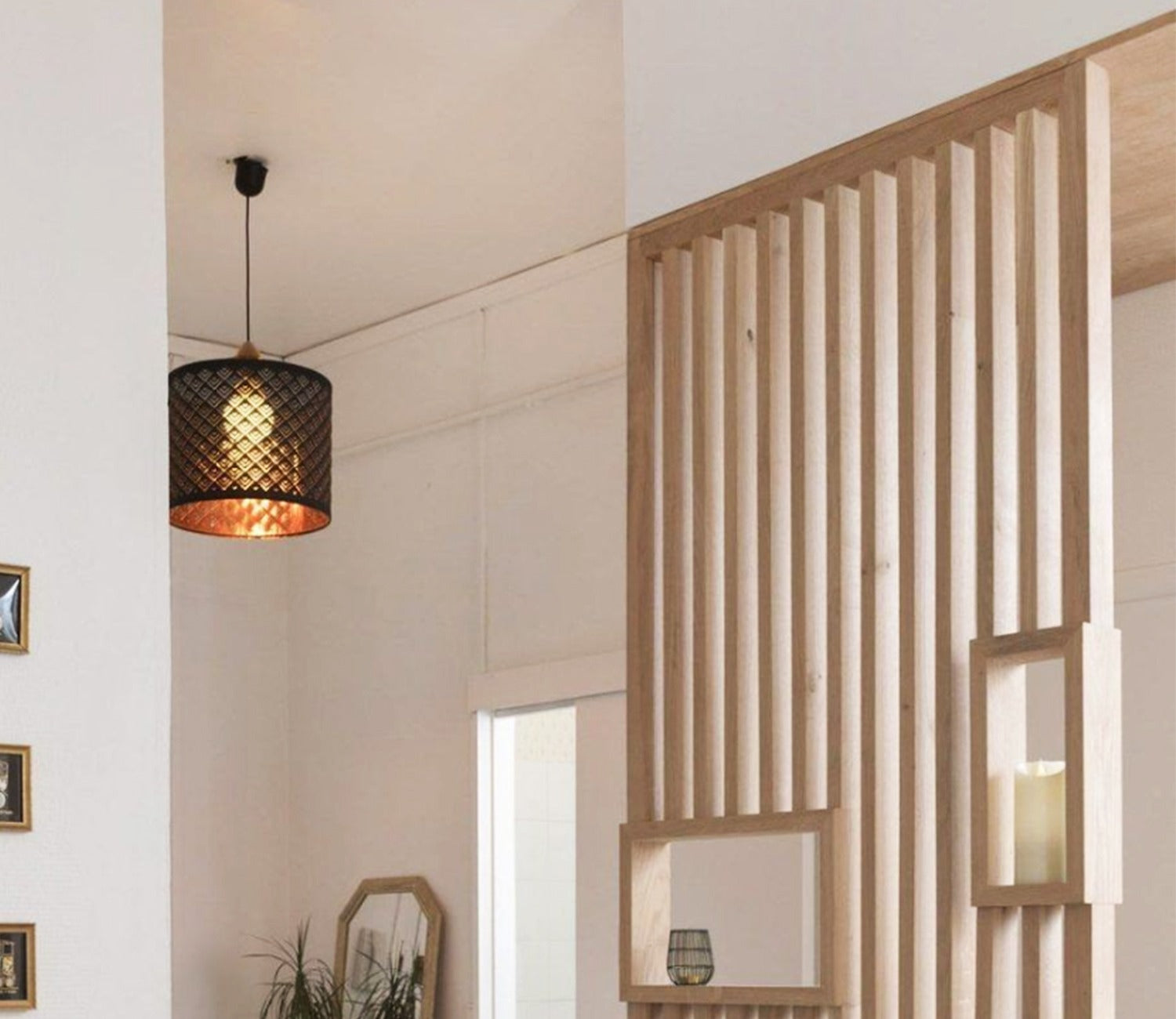 Noah Handcrafted Assembled Wooden Brown Wooden Partition