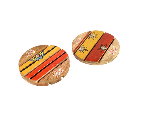 Round Bhog Chowki (Set Of 2)