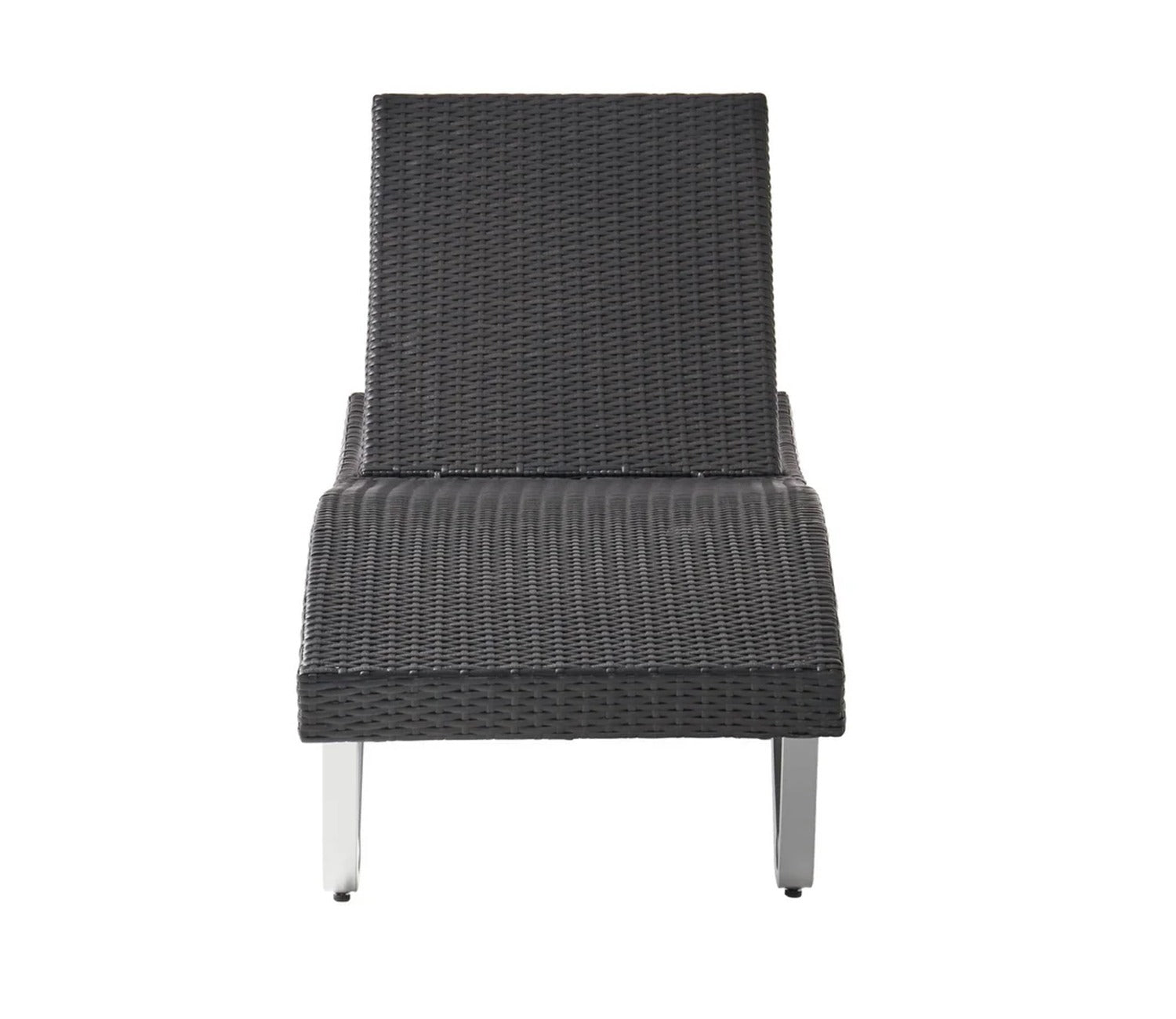 Black Adjustable Outdoor Patio Lounger With Table