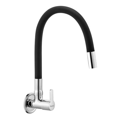 Trueliving Modern   Brass Sink Tap with Flexible Silicone Black Spout20 Inches