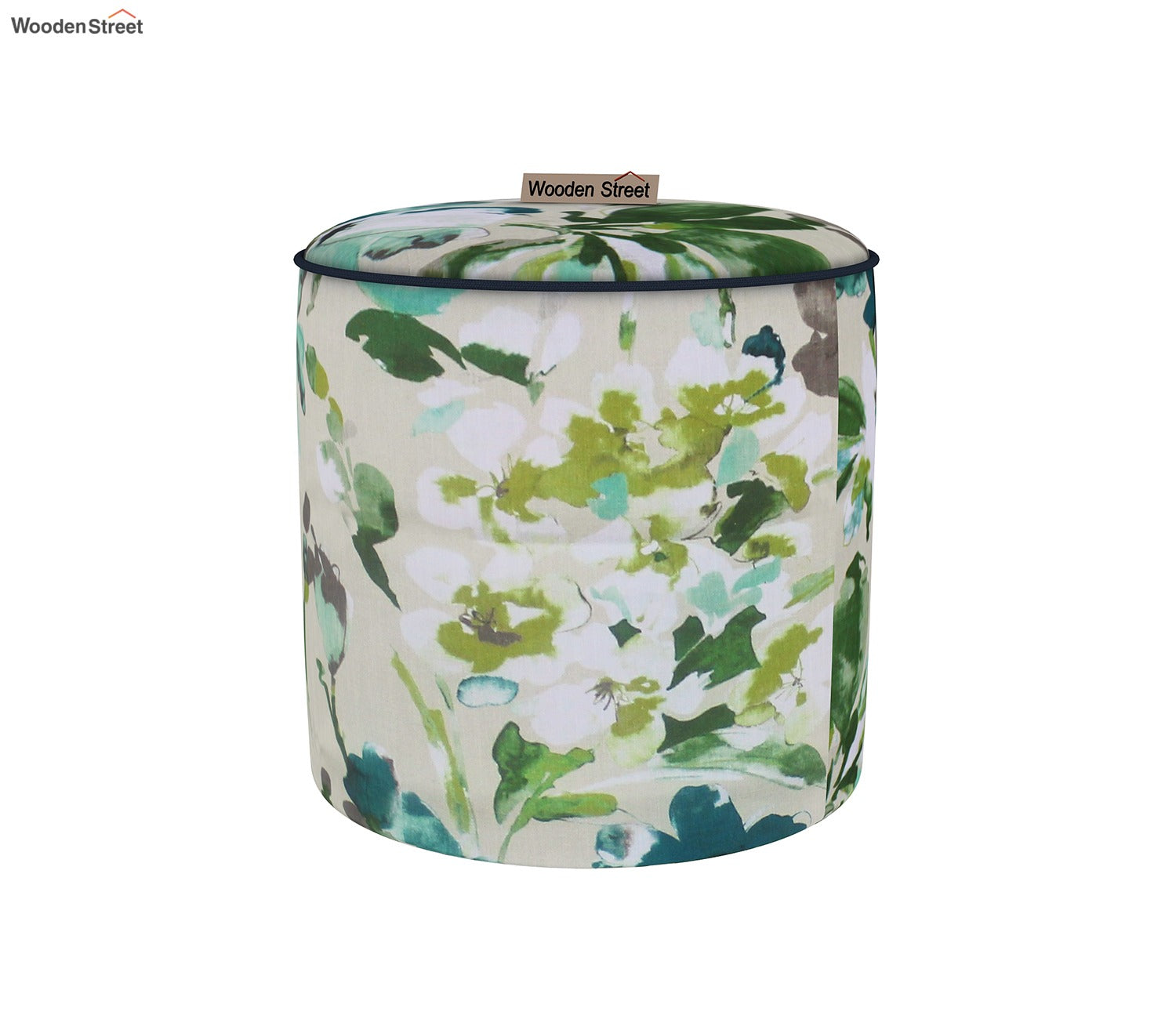 Robin Round Pouffe (Aqua Flower)