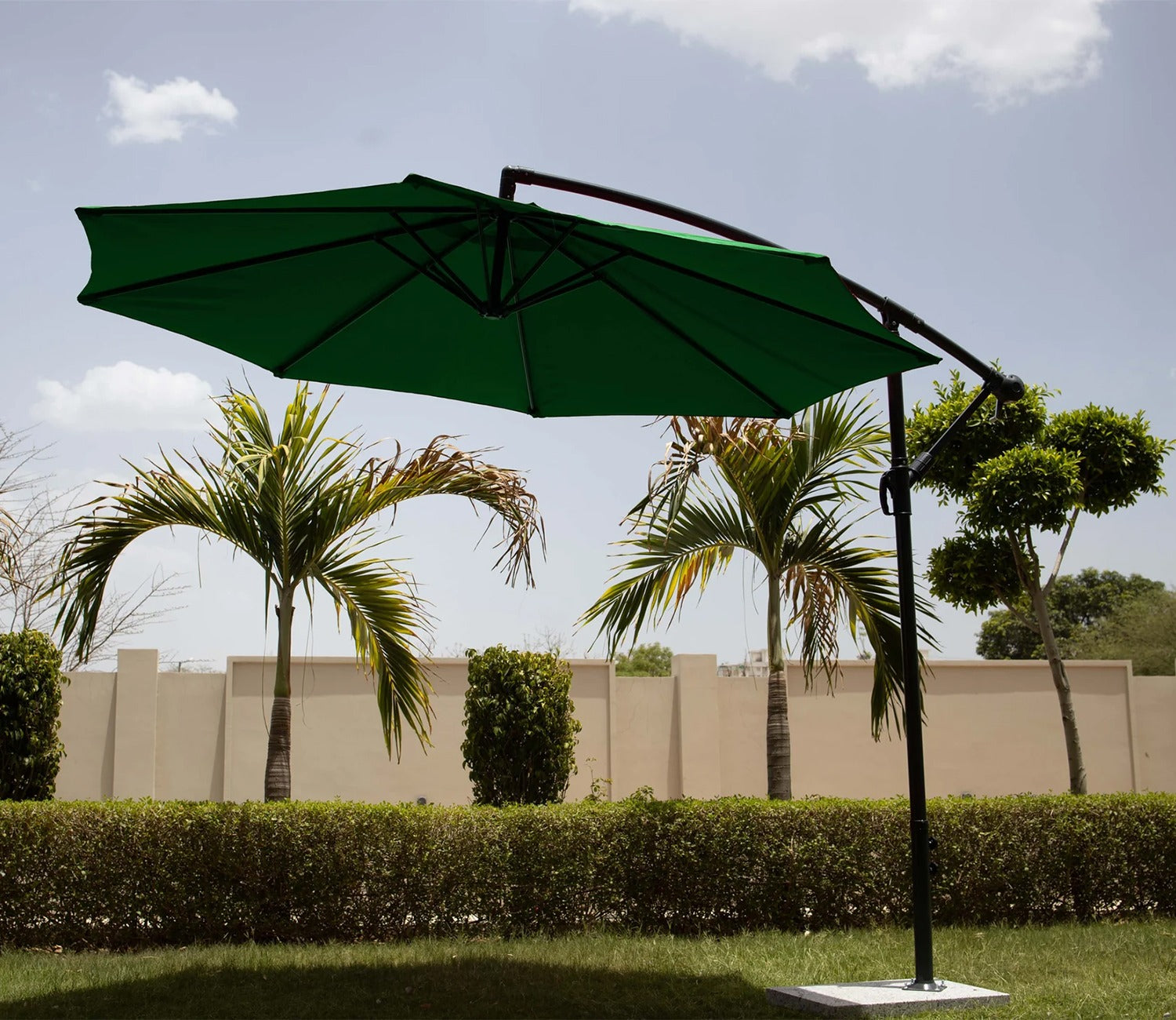 Waterproof Side Pole Garden Umbrella with Stand (Green)