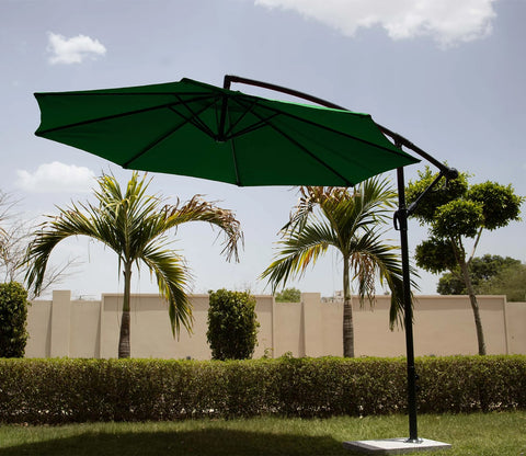 Waterproof Side Pole Garden Umbrella with Stand (Green)
