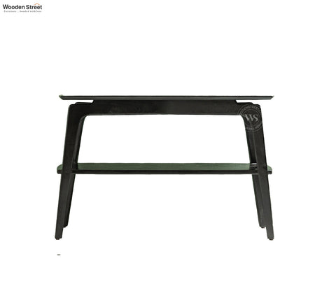 Tudor Premium Mango Wood Double Tier Console Table (Black Finish)