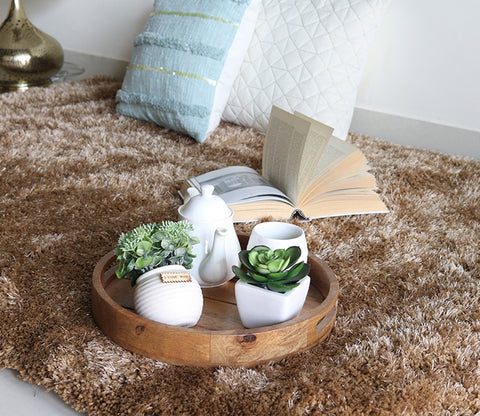 Golden Soft Shaggy Carpet - 6 x 4 Feet