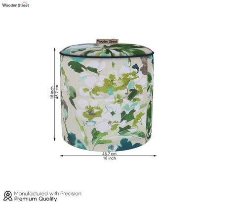 Robin Round Pouffe (Aqua Flower)
